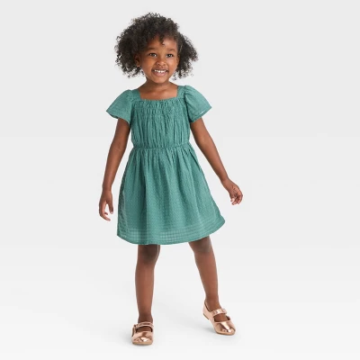 Toddler Girls' Dobby Dress - Cat & Jack™ Green 2 Toddler Girls' Dobby Dress - Cat & Jack™ Green - Image 2