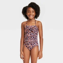 Girls' Cheetah In Hiding One Piece Swimsuit - Cat & Jack™ Blue -Cat & Jack GUEST 3e0aa3c8 b030 4419 84c0 9e293c0b49a7