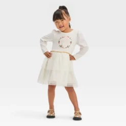 Toddler Girls' Deer Tulle Dress - Cat & Jack™ Cream -Cat & Jack GUEST 3ef8ae5c 479d 4baf ab94 c7bdf5803df3