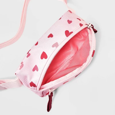 Girls' Heart Fanny Pack - Cat & Jack™ Pink 2 Girls' Heart Fanny Pack - Cat & Jack™ Pink - Image 2