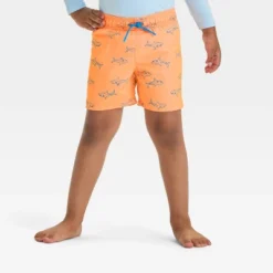Toddler Boys' Water Reactive Shark Swim Shorts - Cat & Jack™ Orange -Cat & Jack GUEST 40f14bc0 e33a 48db 8e3e df0016e4ad27