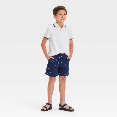 Boys' 'Above The Knee' Printed Pull-On Shorts - Cat & Jack™ Navy Blue 2 Boys' 'Above The Knee' Printed Pull-On Shorts - Cat & Jack™ Navy Blue - Image 2