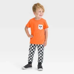 Toddler Boys' Halloween Short Sleeve T-Shirt And Jogger Pants - Cat & Jack™ Orange -Cat & Jack GUEST 4248bd2a 1f6b 416d 8b45 f21d979cb13d