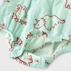 Baby Dino Gauze Tank Henley Romper - Cat & Jack™ Blue -Cat & Jack GUEST 43e8412e 09ab 4b12 9042 9596b7327db3