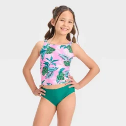 Girls' 'Summer Palms' Tankini Swimwear Set - Cat & Jack™ Green -Cat & Jack GUEST 44705045 01c7 44e0 beae 01291597a4c7
