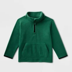 Toddler Boys' Adaptive Fleece Mock Neck Top - Cat & Jack™ Forest Green -Cat & Jack GUEST 4619f5ed 25fb 4fc6 a408 947dfba39b89