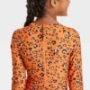 Girls' Spots Of Fun Long Sleeve One Piece Rash Guard Swimsuit - Cat & Jack™️ Orange