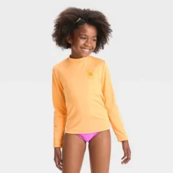 Girls' Sun Long Sleeve Rash Guard Top - Cat & Jack™ Orange -Cat & Jack GUEST 46e21711 24d3 4d84 853e f622c773d373