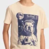 Boys' Short Sleeve Space Bulldog Graphic T-Shirt - Cat & Jack™ Beige