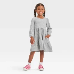 Toddler Girls' Cozy A-Line Dress - Cat & Jack™ Gray -Cat & Jack GUEST 4d2f07d0 223a 40fa bab3 c7a1b042d95c