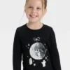 Toddler Girls' Long Sleeve Halloween Graphic T-Shirt - Cat & Jack™ Black