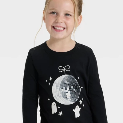 Toddler Girls' Long Sleeve Halloween Graphic T-Shirt - Cat & Jack™ Black 1 Toddler Girls' Long Sleeve Halloween Graphic T-Shirt - Cat & Jack™ Black