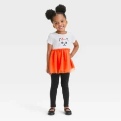 Toddler Girls' Cat Short Sleeve Top & Tulle Set - Cat & Jack™ Cream -Cat & Jack GUEST 51887d8d ade1 4260 ad6c 702bad743aa0