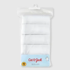 Boys' 5pk Crew Neck T-shirt - Cat & Jack™ White