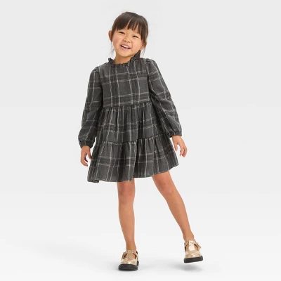 Toddler Girls' Plaid Long Sleeve Dress - Cat & Jack™ 4 Toddler Girls' Plaid Long Sleeve Dress - Cat & Jack™ - Image 4