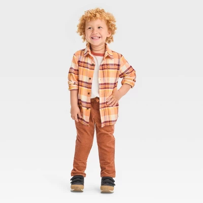 Toddler Boys' Pull-On Taper Fit Corduroy Pant - Cat & Jack™ Brown 2 Toddler Boys' Pull-On Taper Fit Corduroy Pant - Cat & Jack™ Brown - Image 2
