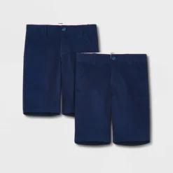 Girls' 2pk Uniform Chino Shorts - Cat & Jack™ Blue -Cat & Jack GUEST 5a322122 a808 4080 955c 06286e826e72