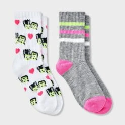 Kids' 2pk Frankenstein Halloween Crew Socks - Cat & Jack™ -Cat & Jack GUEST 5bcb8a3b 3af2 44ac b33c a250510f269f