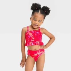 Toddler Girls' Tie-Dye Midkini Set - Cat & Jack™ Red -Cat & Jack GUEST 5c38a937 7378 45a6 9558 f020c5172b5f