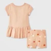 Baby Girls' 2pc Smiling Pumpkin Peplum T-Shirt And Bike Shorts Set - Cat & Jack™ Peach Orange