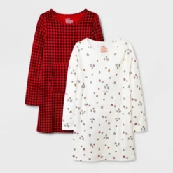 Girls' 2pk Adaptive Long Sleeve Holiday Dress - Cat & Jack™ Off-White -Cat & Jack GUEST 5e5768ca 8bf8 4f09 bf86 1047c54c3ed8