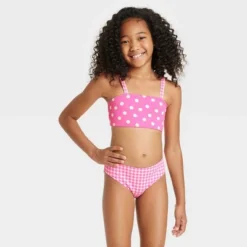 Girls' Gingham Spots Polka Dots Bikini Set - Cat & Jack™ Pink -Cat & Jack GUEST 5ea1f1f4 4ed0 48af bbda b7e52b80a662