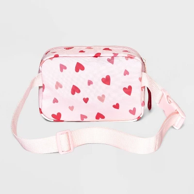Girls' Heart Fanny Pack - Cat & Jack™ Pink 1 Girls' Heart Fanny Pack - Cat & Jack™ Pink