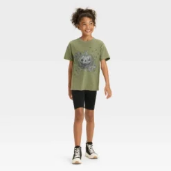 Girls' Short Sleeve Oversized Halloween Graphic T-Shirt - Cat & Jack™ Olive Green -Cat & Jack GUEST 60a0cb0f 93a6 4183 a771 112f7d8ca7ef