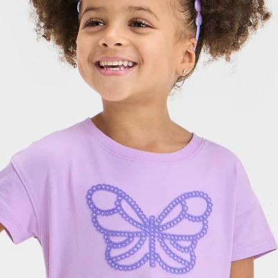 Toddler Girls' Butterfly Graphic T-Shirt - Cat & Jack™ Lilac Purple 1 Toddler Girls' Butterfly Graphic T-Shirt - Cat & Jack™ Lilac Purple