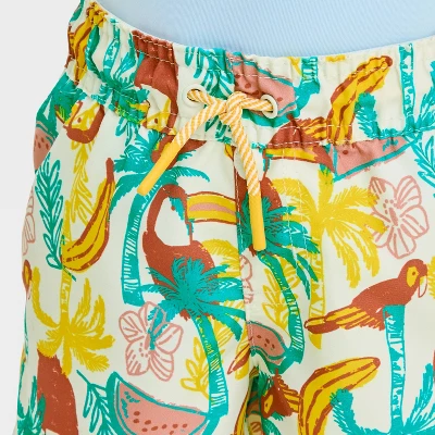 Toddler Boys' Tropical Toucan Swim Shorts - Cat & Jack™ Cream 2 Toddler Boys' Tropical Toucan Swim Shorts - Cat & Jack™ Cream - Image 2