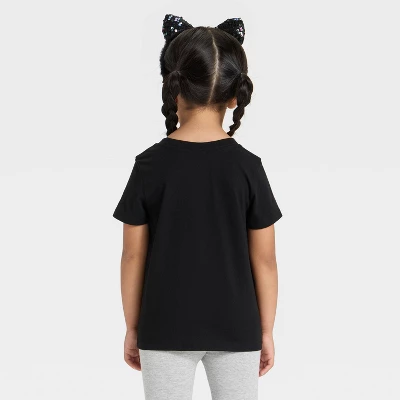 Toddler Girls' Short Sleeve Halloween Graphic T-Shirt - Cat & Jack™ Black 2 Toddler Girls' Short Sleeve Halloween Graphic T-Shirt - Cat & Jack™ Black - Image 2