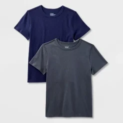 Kids' 2pk Adaptive Short Sleeve T-Shirt - Cat & Jack™ Charcoal Gray/Navy Blue -Cat & Jack GUEST 63f9070c ffe1 4aa8 9fa5 3eaf05382061