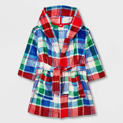 Toddler Boys' Plaid Robe - Cat & Jack™ Red 4 Toddler Boys' Plaid Robe - Cat & Jack™ Red - Image 4