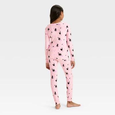 Kids' Long Sleeve Halloween Witch Cats Snuggly Soft Pajama Set - Cat & Jack™ Pink 1 Kids' Long Sleeve Halloween Witch Cats Snuggly Soft Pajama Set - Cat & Jack™ Pink