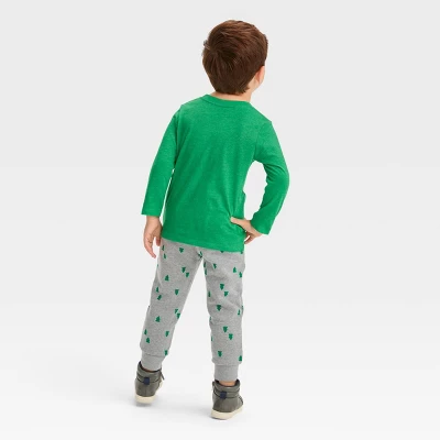Toddler Boys' 2pc Long Sleeve Graphic T-Shirt And Fleece Jogger Pants Set - Cat & Jack™ Green 1 Toddler Boys' 2pc Long Sleeve Graphic T-Shirt And Fleece Jogger Pants Set - Cat & Jack™ Green