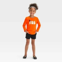 Toddler Girls' Halloween Ghost Long Sleeve T- Shirt - Cat & Jack™ Dark Orange -Cat & Jack GUEST 65ff341f 022a 4555 bdb4 be4e6f8288c9