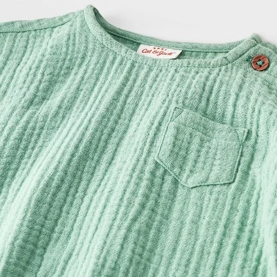 Baby Boys' 2pc Pocket Gauze Shorts Set - Cat & Jack™ Blue 2 Baby Boys' 2pc Pocket Gauze Shorts Set - Cat & Jack™ Blue - Image 2