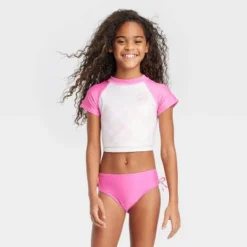 Girls' Super Smile Cropped Rashguard Set - Cat & Jack™ White/Pink 7 Girls' Super Smile Cropped Rashguard Set - Cat & Jack™ White/Pink -Cat & Jack GUEST 67b0fd5e a81a 4cdd b1db 58408fcad575