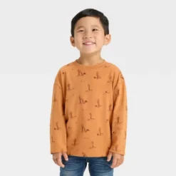 Toddler Boys' Long Sleeve Western Cactus T-Shirt - Cat & Jack™ Brown -Cat & Jack GUEST 67c9ba99 6cf6 4553 a082 84fa05c0022c