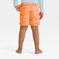 Toddler Boys' Water Reactive Shark Swim Shorts - Cat & Jack™ Orange
