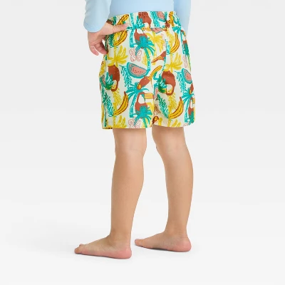 Toddler Boys' Tropical Toucan Swim Shorts - Cat & Jack™ Cream 1 Toddler Boys' Tropical Toucan Swim Shorts - Cat & Jack™ Cream