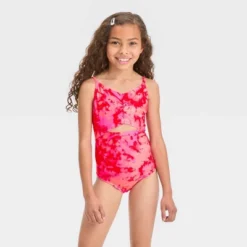 Girls' Summer Spiral One Piece Swimsuit - Cat & Jack™ Pink -Cat & Jack GUEST 6a28da1e eca4 496d b690 5526707cdb4b