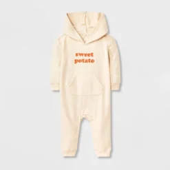 Baby Sweet Potato Hooded Romper - Cat & Jack™ Cream -Cat & Jack GUEST 6c14717d 0634 4b26 ac7e 18031d4647dd