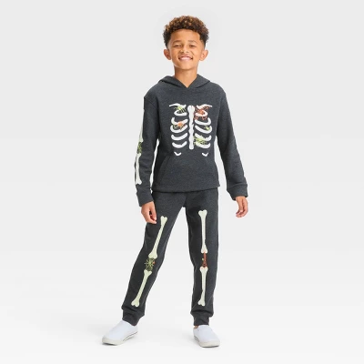 Boys' Skeleton Glow In The Dark Halloween Pullover Sweatshirt - Cat & Jack™ 2 Boys' Skeleton Glow In The Dark Halloween Pullover Sweatshirt - Cat & Jack™ - Image 2