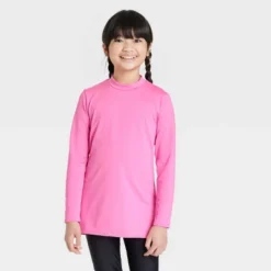 Girls' Solid Tunic Long Sleeve Rash Guard Swimsuit Top - Cat & Jack™️ Pink -Cat & Jack GUEST 6e4ed6bb 619b 44c2 ad52 0914070ab78b