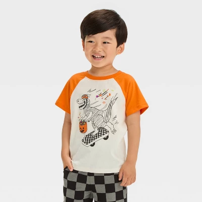 Toddler Boys' Dino Halloween Short Sleeve T-Shirt And Shorts Set - Cat & Jack™ Gray 2 Toddler Boys' Dino Halloween Short Sleeve T-Shirt And Shorts Set - Cat & Jack™ Gray - Image 2