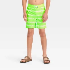 Boys' Striped Swim Shorts - Cat & Jack™ Lime Green -Cat & Jack GUEST 720943f0 cdbb 4ff6 948b cd3be027e02e