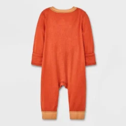 Baby Ribbed Snap Adaptive Romper - Cat & Jack™ Orange