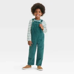 Toddler Boys' 2pc Long Sleeve T-Shirt And Corduroy Overalls Set - Cat & Jack™ Teal Green -Cat & Jack GUEST 7613c1b2 ad37 4730 aca5 45d3c6d1ecc3