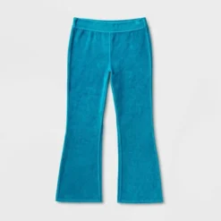 Girls' Adaptive Velour Flare Pull-On Pants - Cat & Jack™ Teal Blue -Cat & Jack GUEST 77927835 5bbd 481e bd0a 585665b45f07